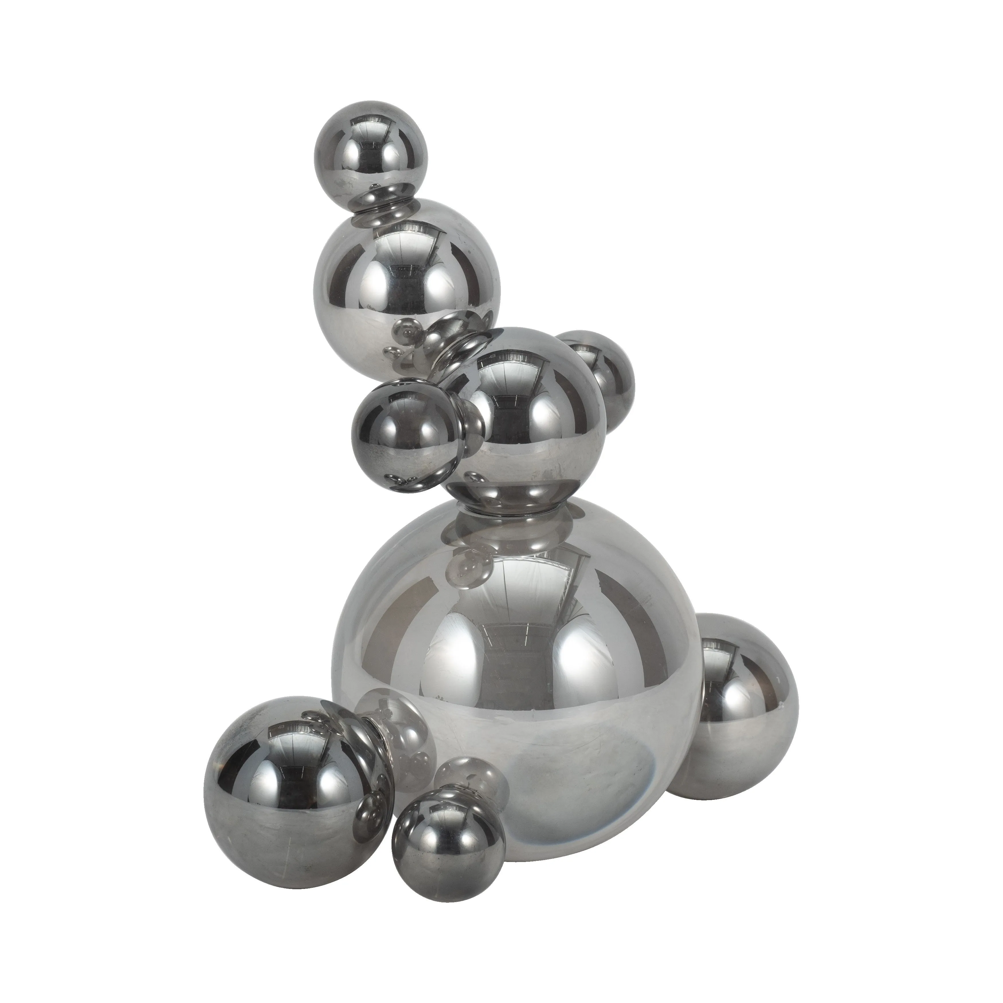 8" ATLAS SILVER CRYSTAL BUBBLE STATUARY