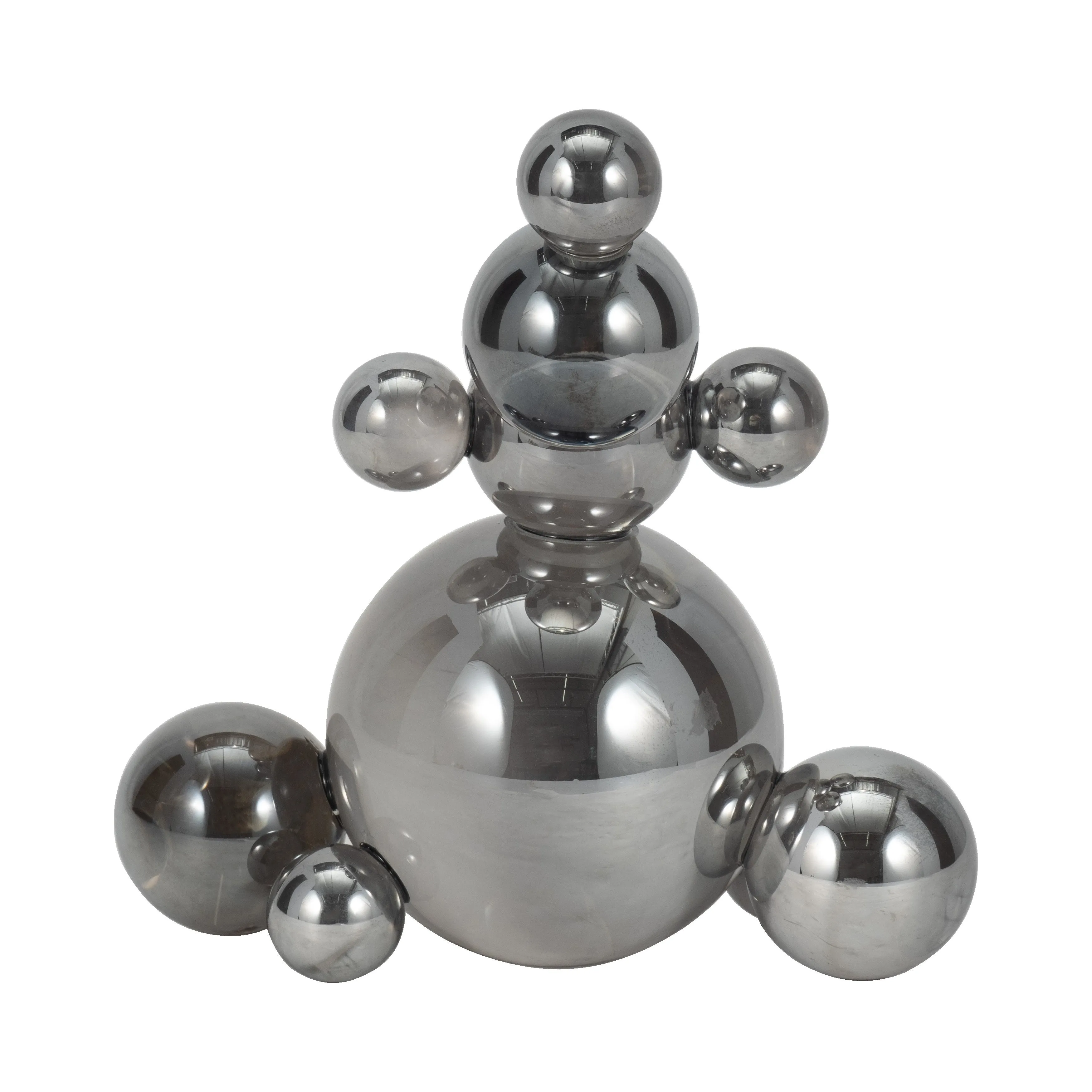 8" ATLAS SILVER CRYSTAL BUBBLE STATUARY