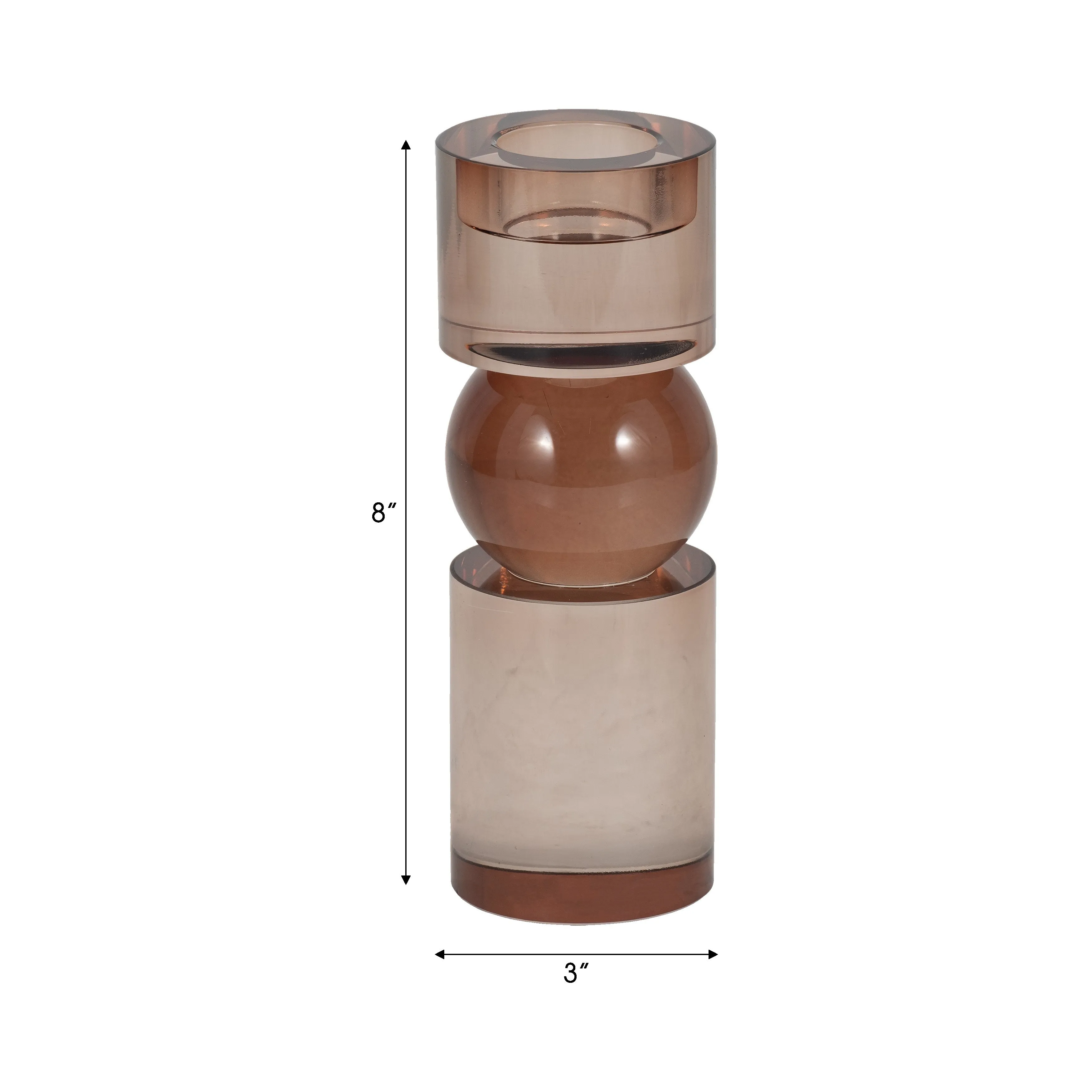 8" MARLA SMALL BRONZE CRYSTAL CANDLESTICK