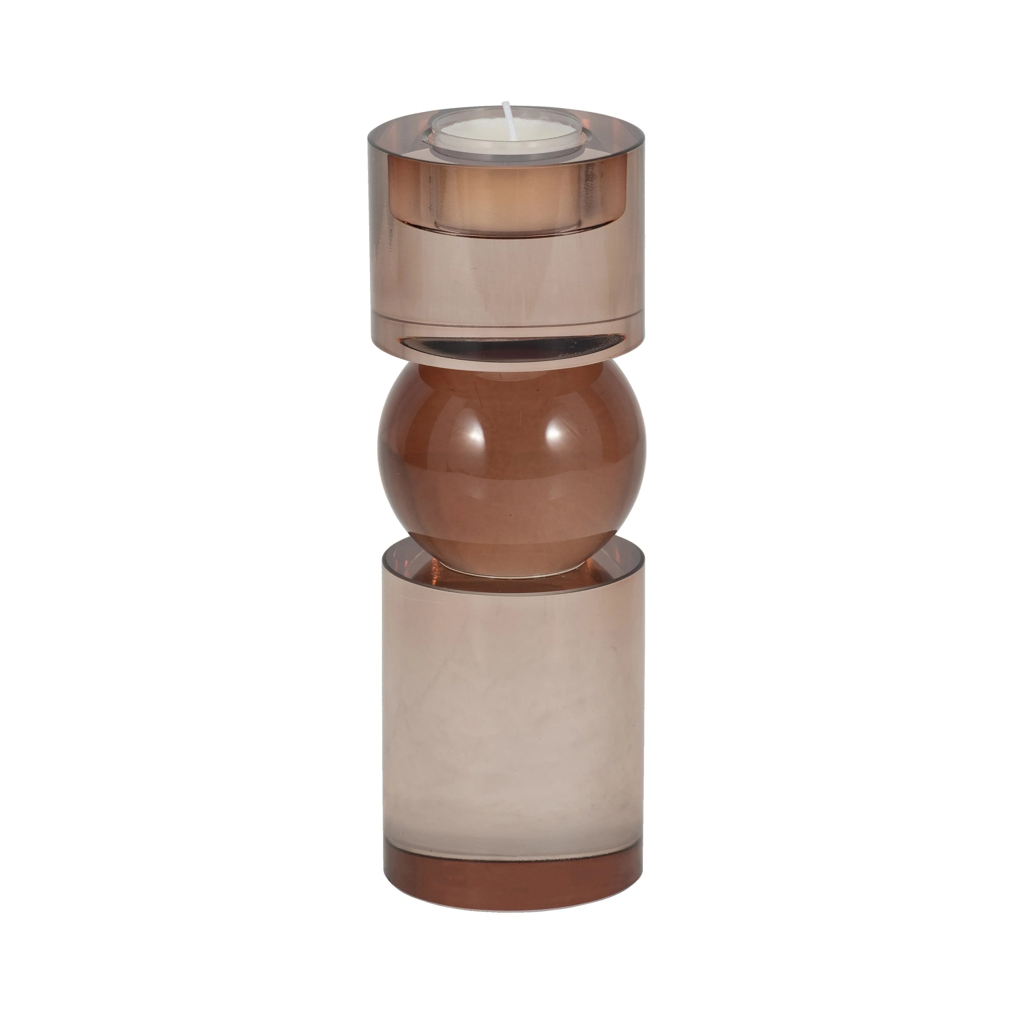 8" MARLA SMALL BRONZE CRYSTAL CANDLESTICK