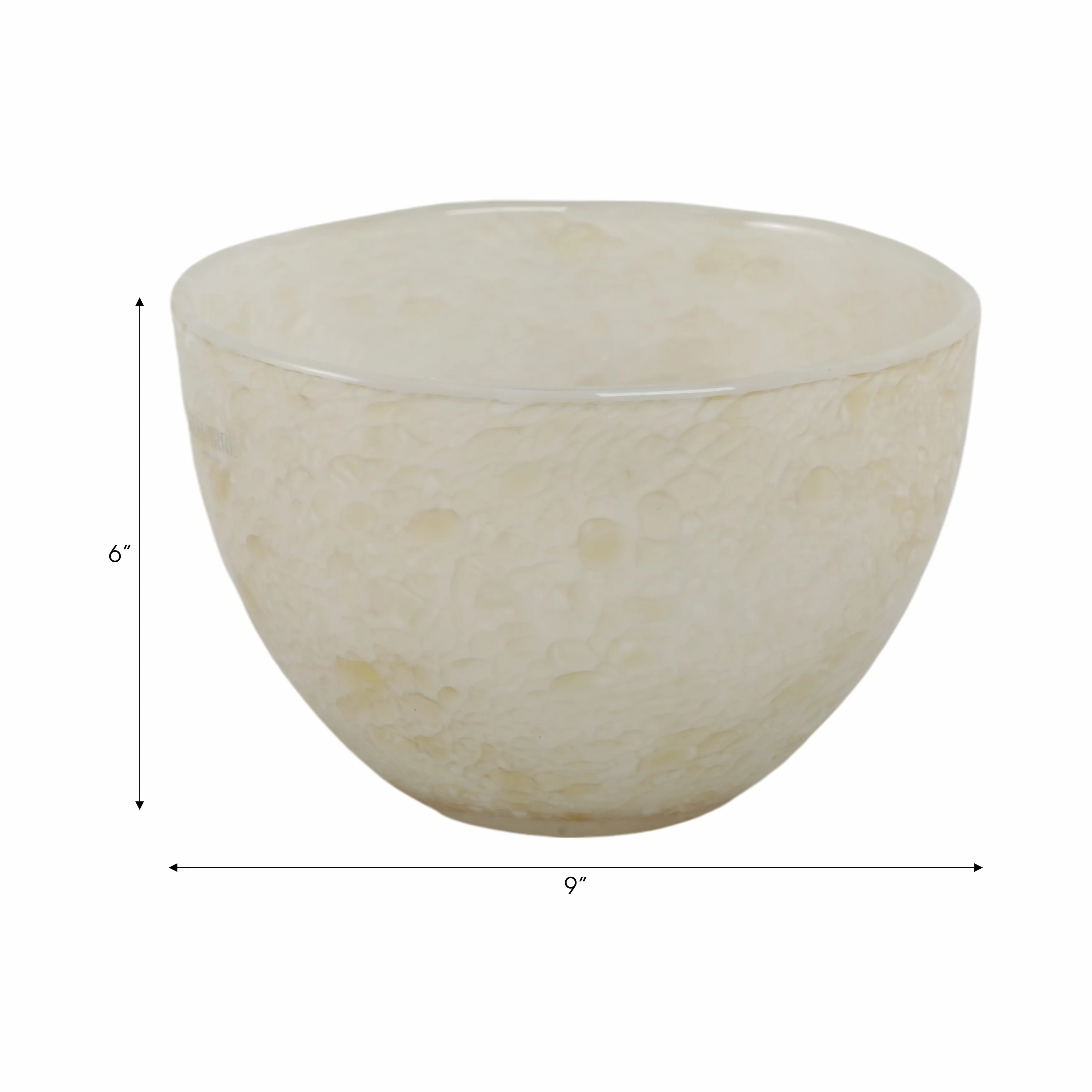 9" Durban Cream Glass Bowl