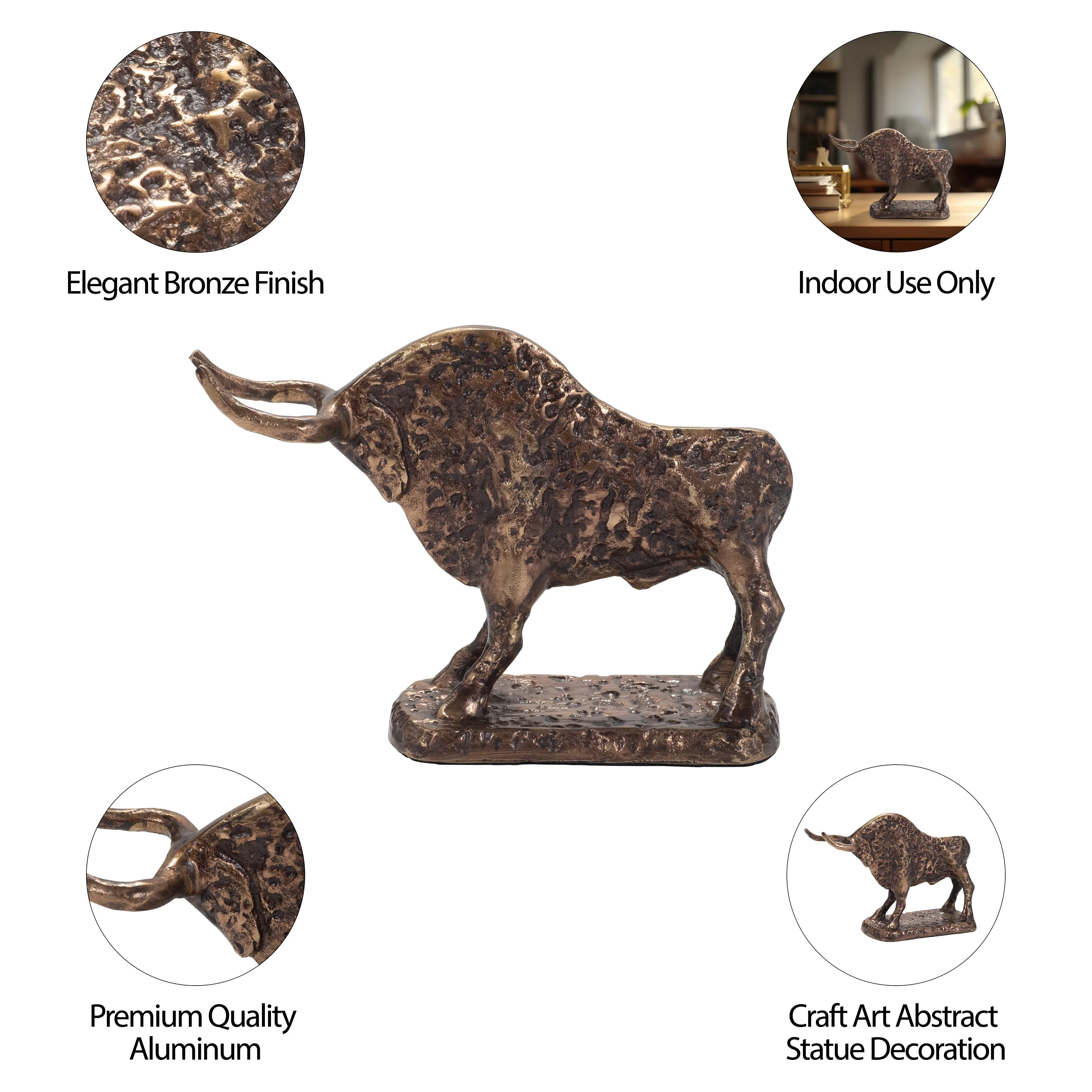9" Molaii Bronze Bull