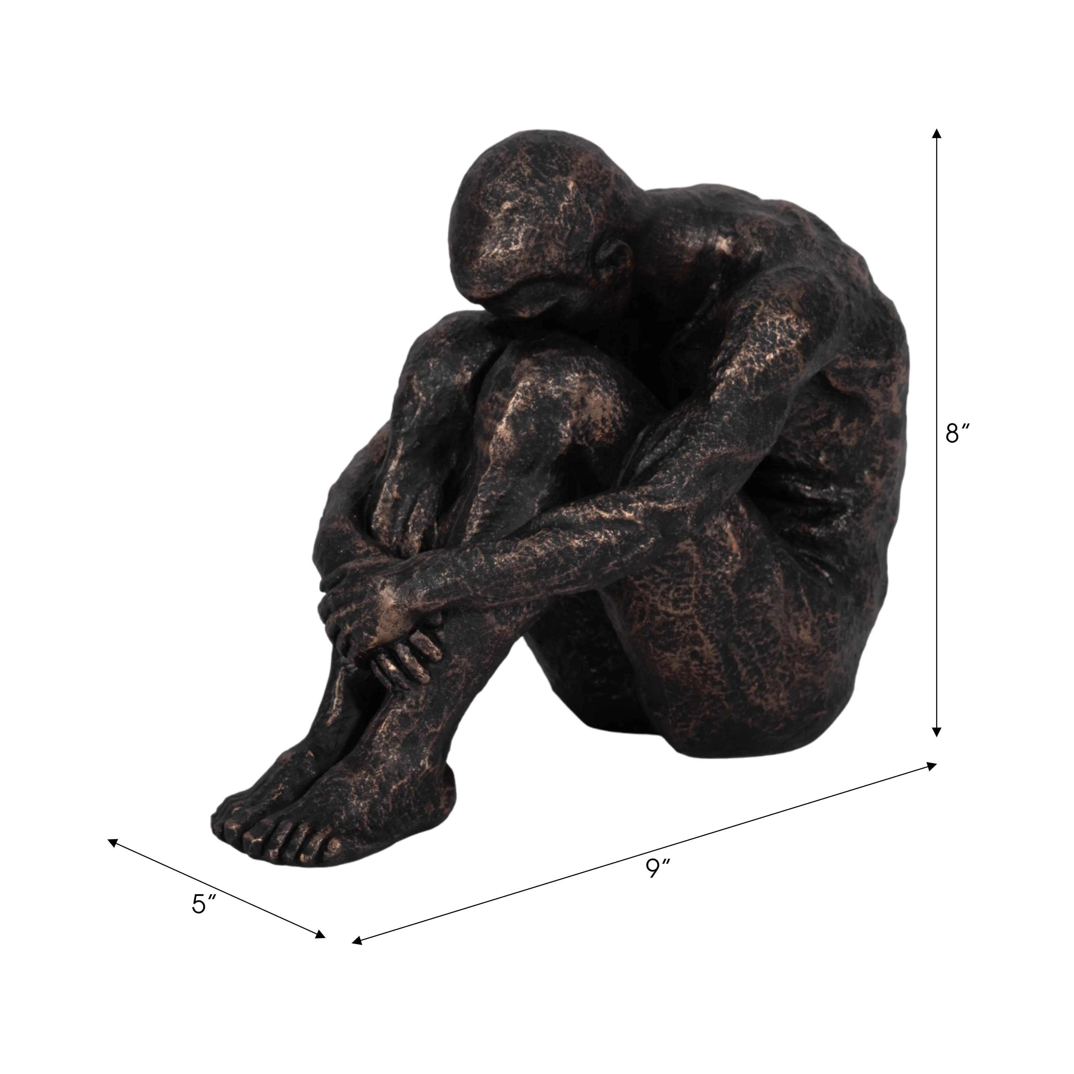 9" Sitting Man, Bronze