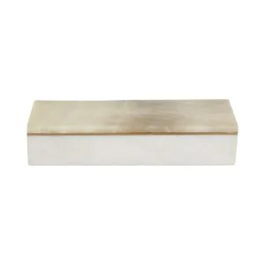 9" White Onyx And Brass Box