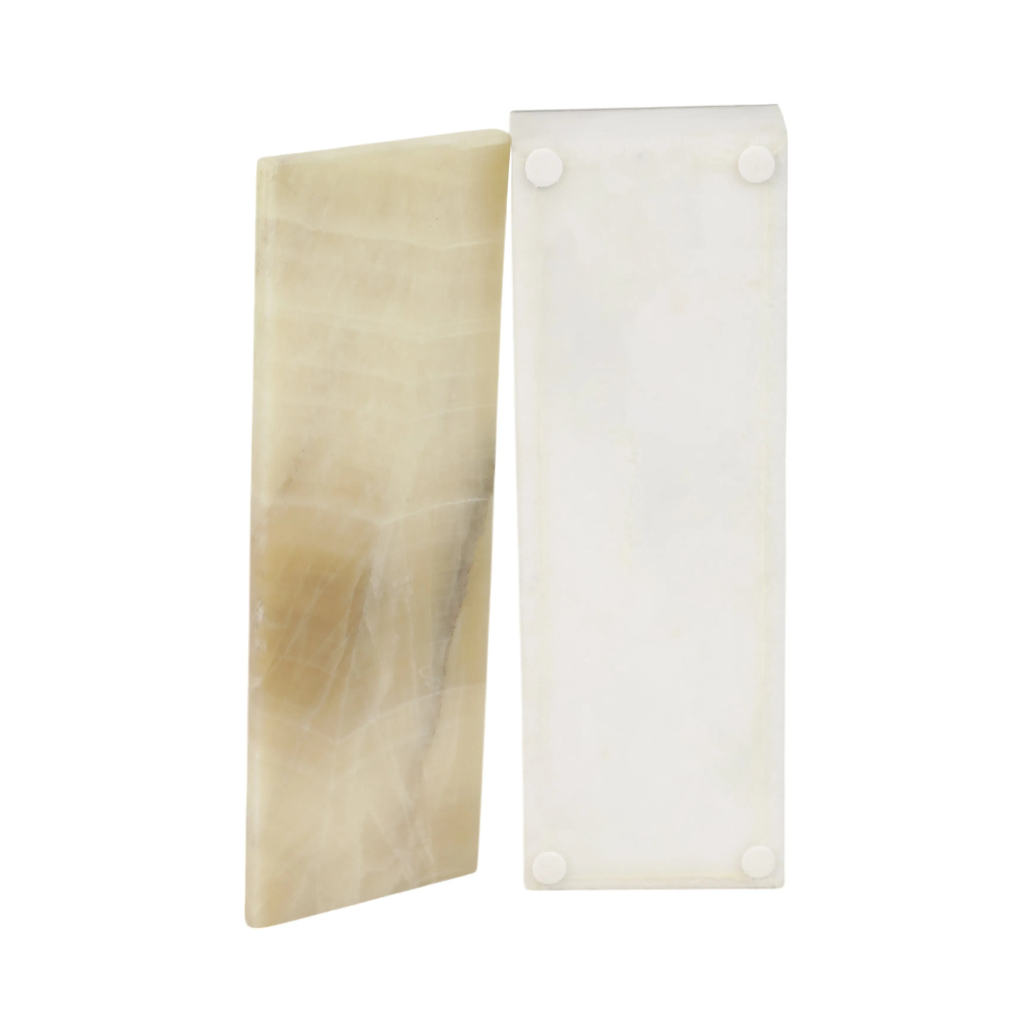 9" White Onyx And Brass Box