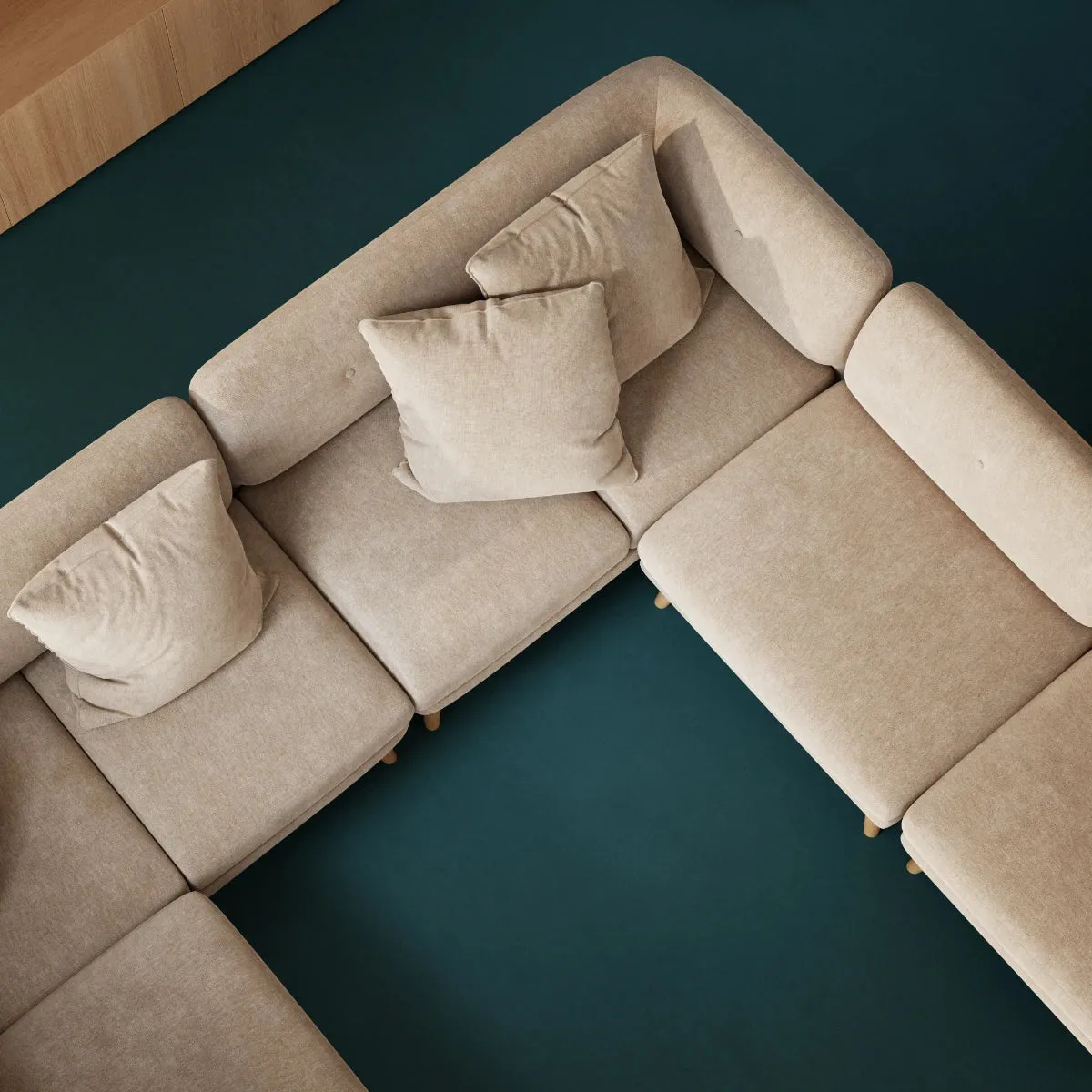 Alfred Fabric Right 1 Seater Modular Sofa