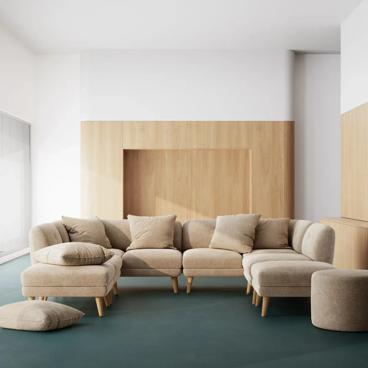 Alfred Fabric Right 1 Seater Modular Sofa