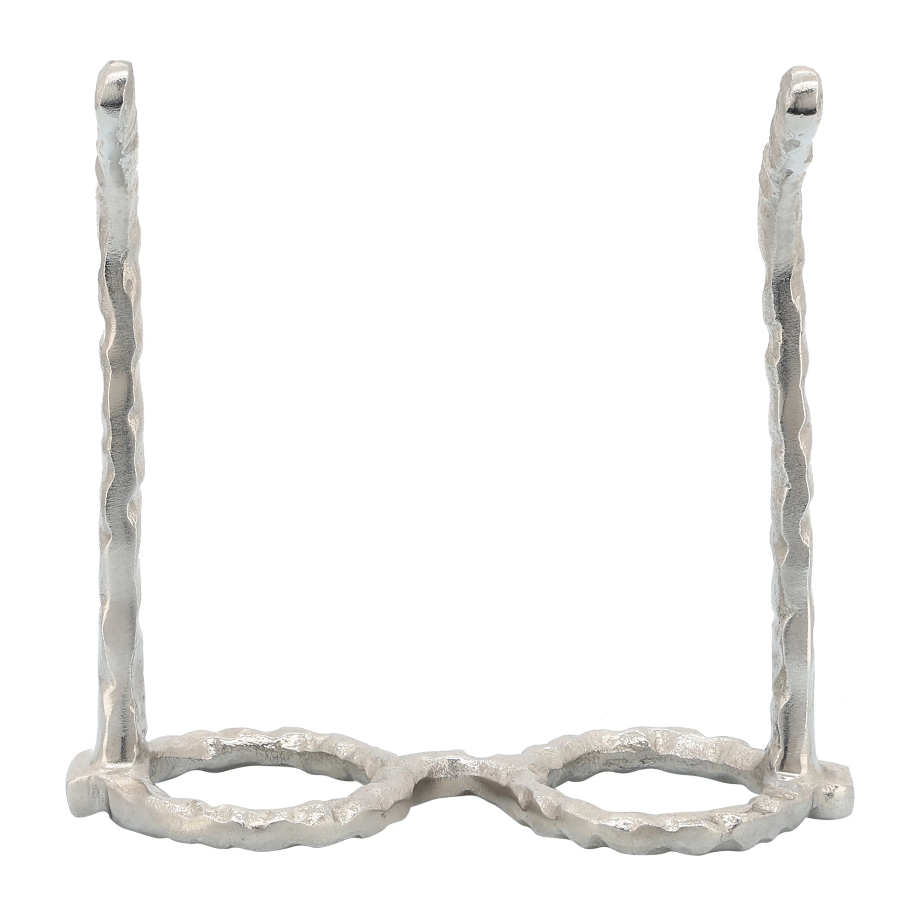 ALUMINUM GLASSES SCULPTURE, SILVER