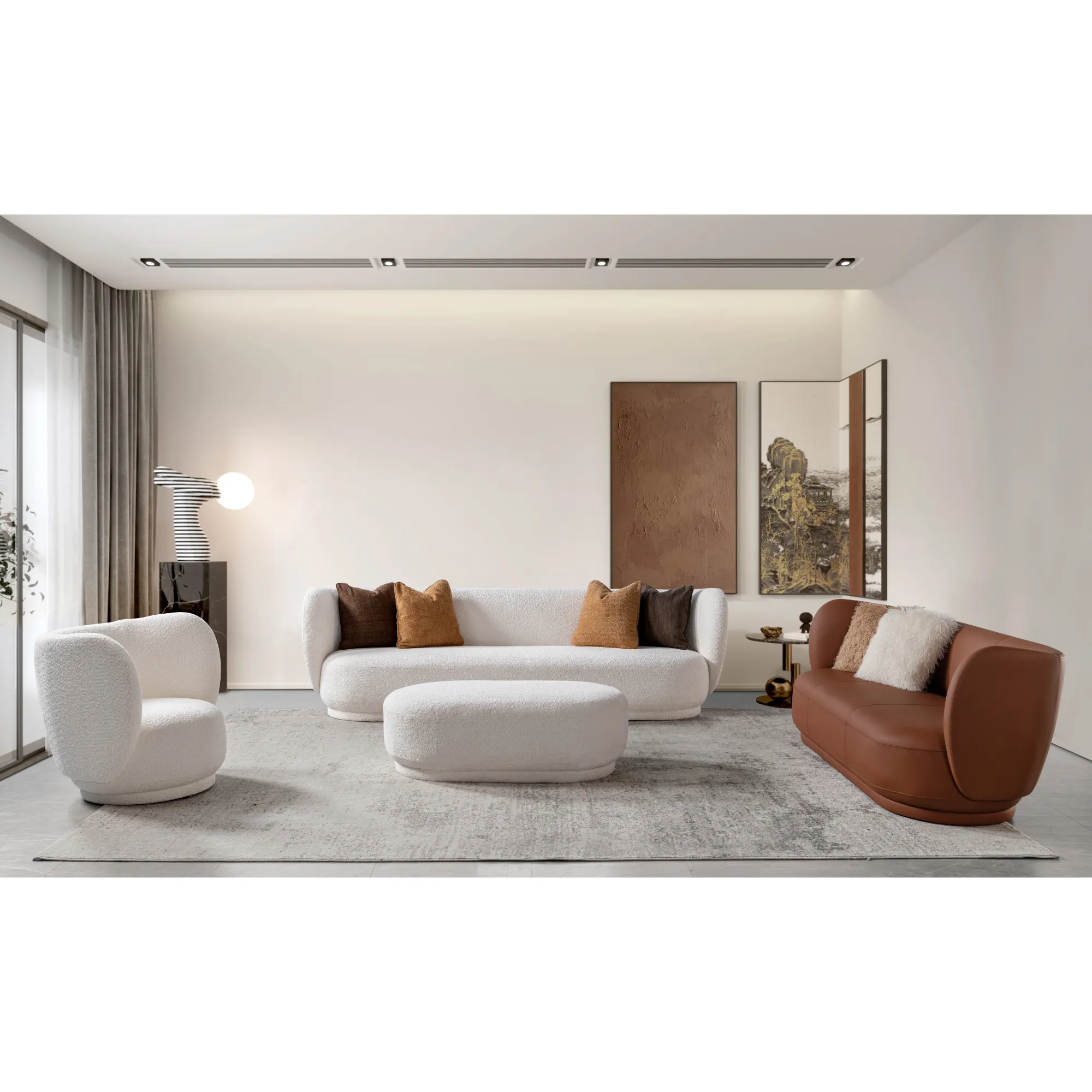 Amani'S Boutique Creamy 4 Seater Sofa