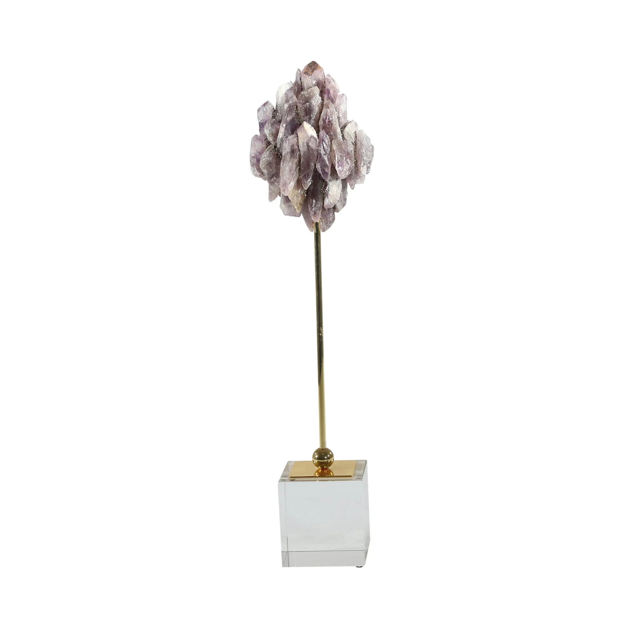 AMETHYST PIECES ON GOLD STAND18"