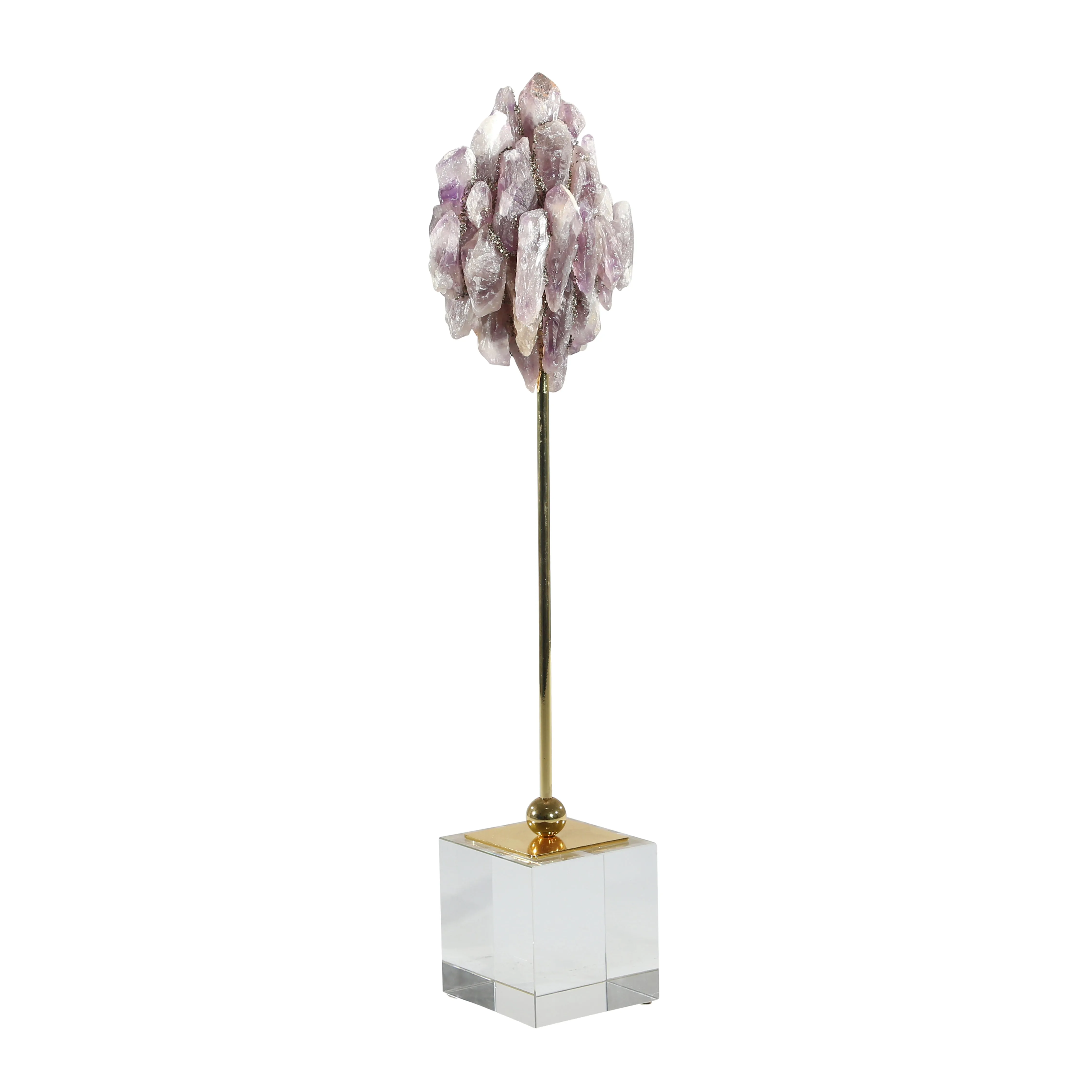 AMETHYST PIECES ON GOLD STAND18"