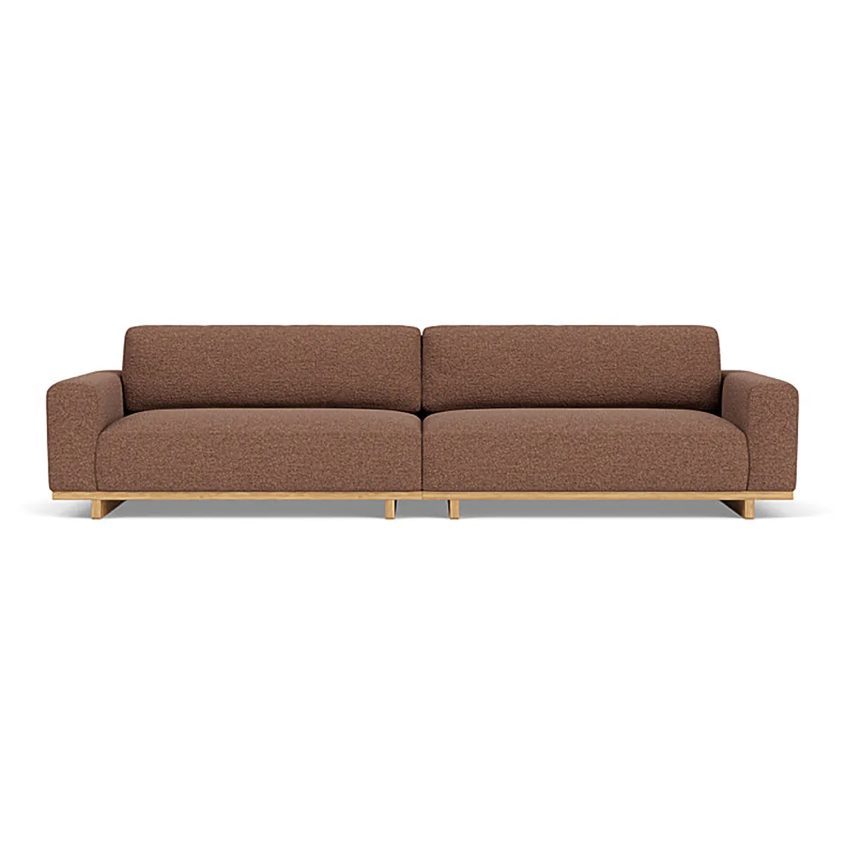 Aya Boucle 4 Seater Sofa (Oak, Pebble Rust)
