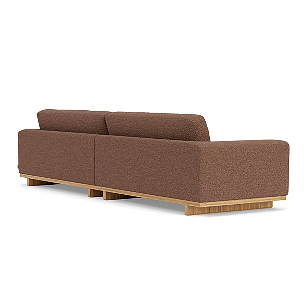 Aya Boucle 4 Seater Sofa (Oak, Pebble Rust)