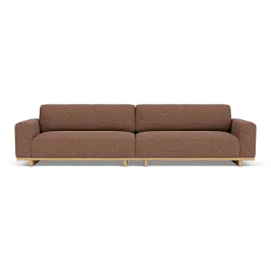 Aya Boucle 4 Seater Sofa (Oak, Pebble Rust)