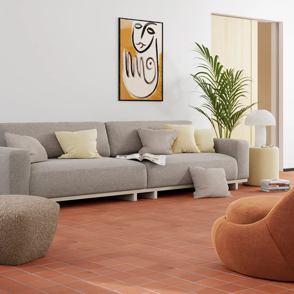 Aya Fabric 4 Seater Sofa