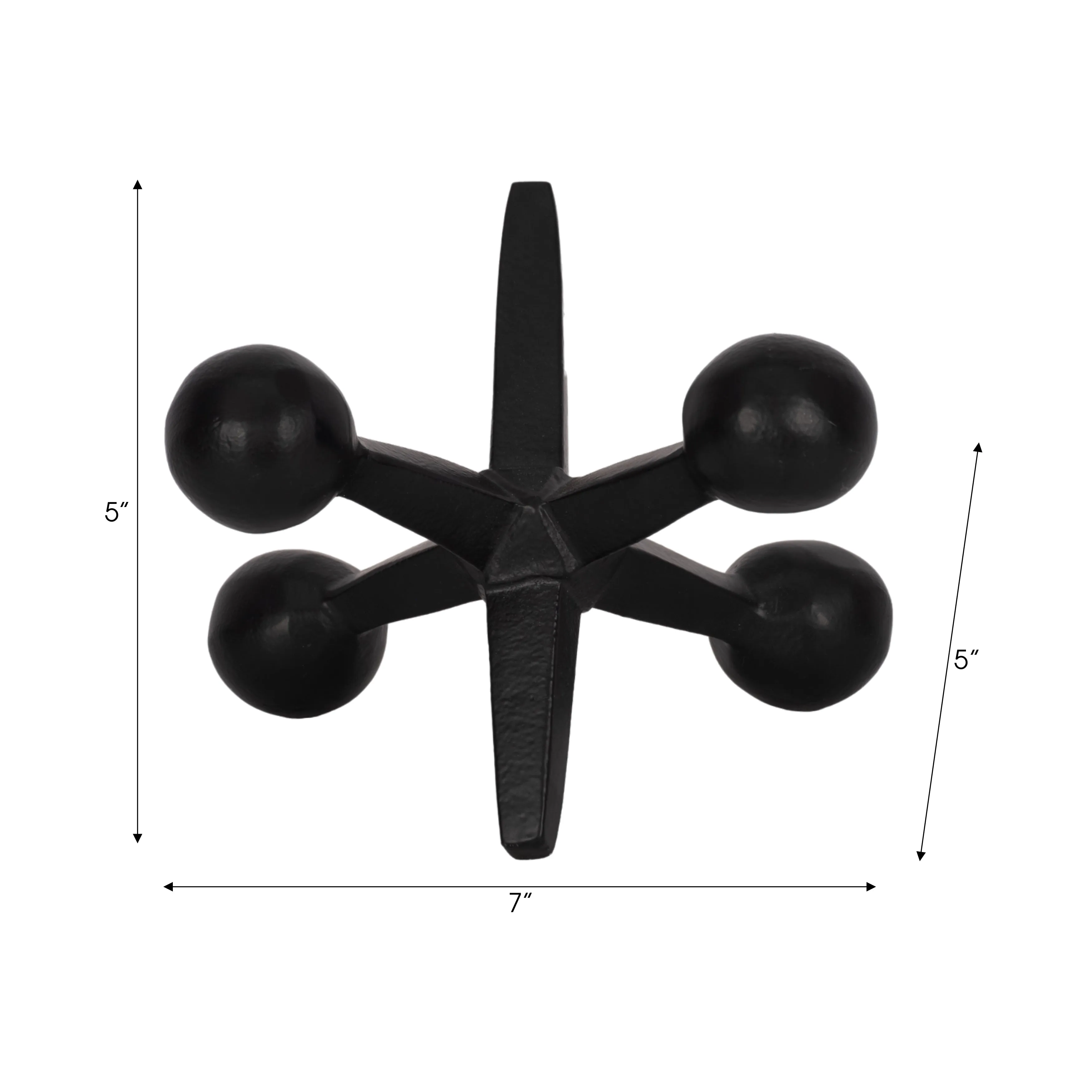 BLACK METAL JACKS DECOR, 5"