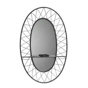 BLACK METAL SCONCE MIRROR