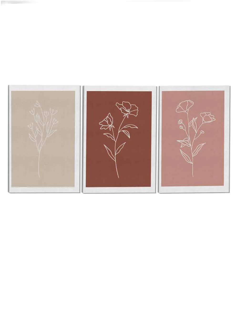 Botanical Flowers Abstract Paintings(set of 3)
