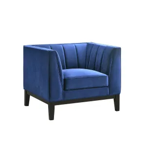 Calais Blue Velvet Chair