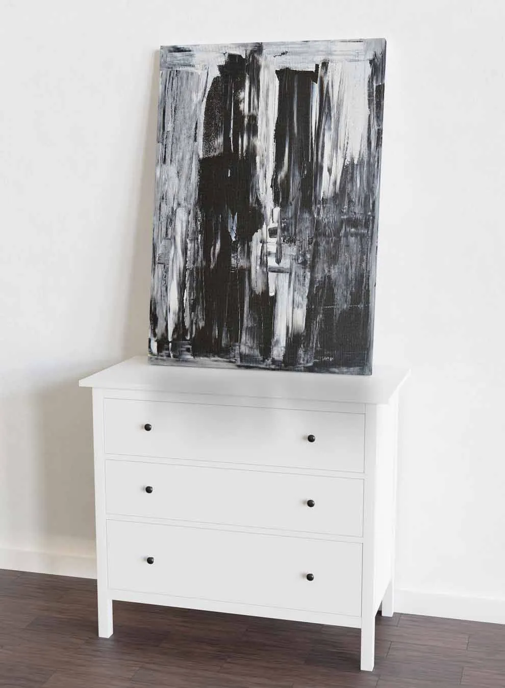 Canvas Wall Art Stretched Over Wooden Frame with Black Floating Frame