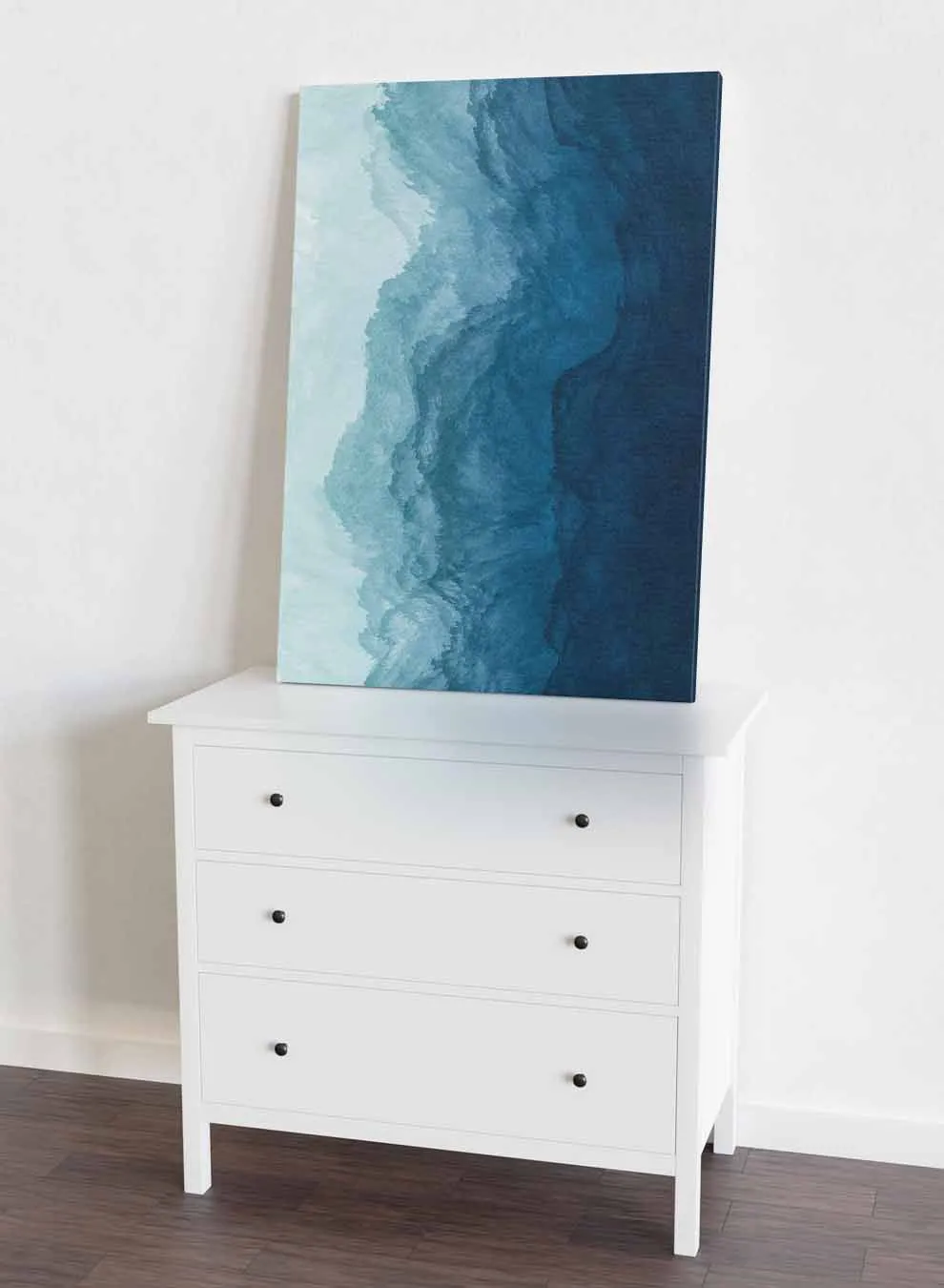 Canvas Wall Art Stretched Over Wooden Frame with Black Floating Frame