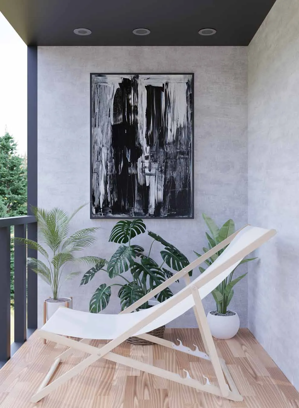 Canvas Wall Art Stretched Over Wooden Frame with Black Floating Frame