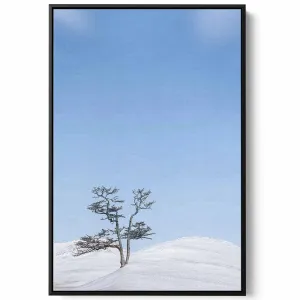 Canvas Wall Art Stretched Over Wooden Frame with Black Floating Frame