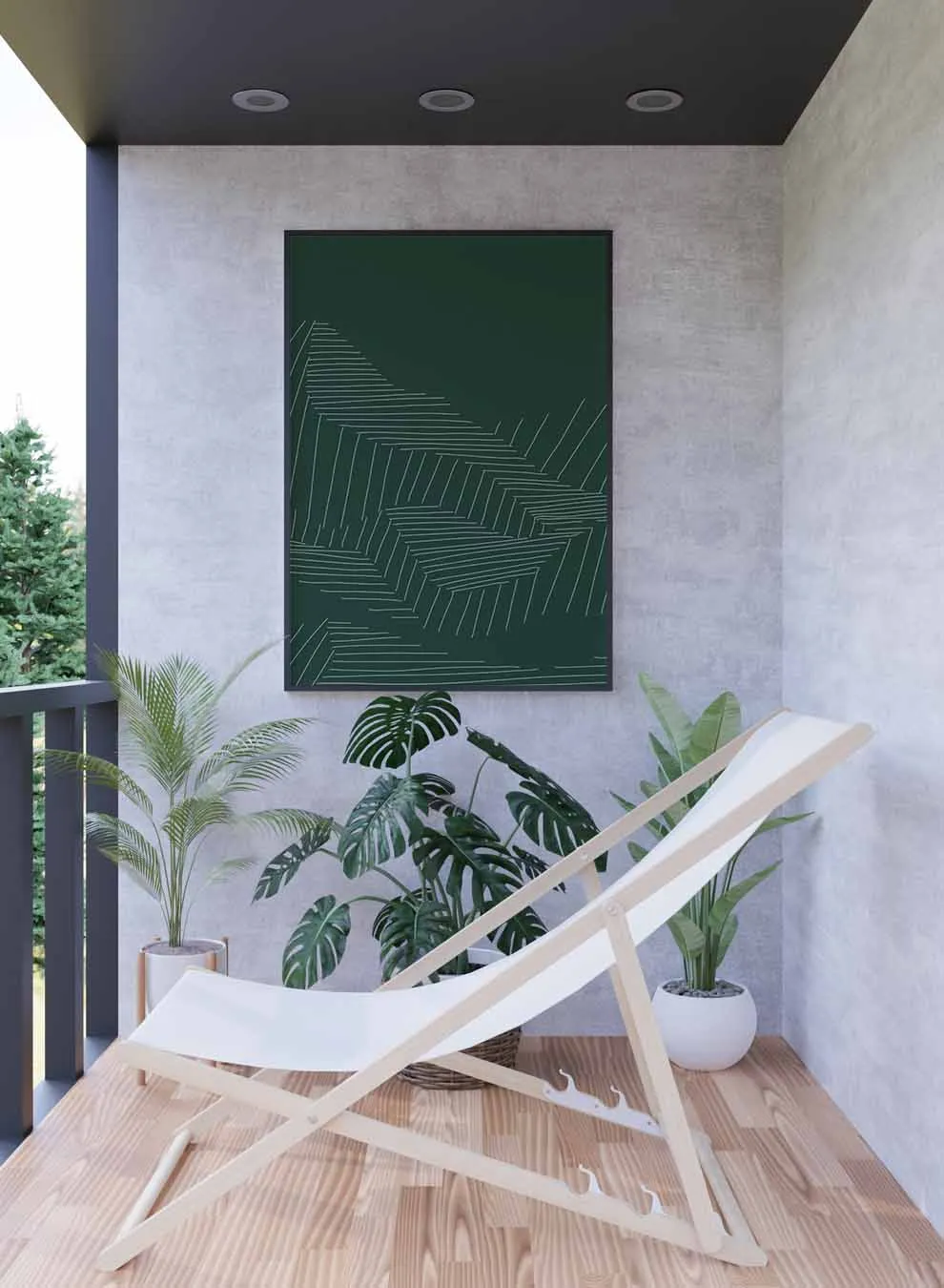 Canvas Wall Art Stretched Over Wooden Frame with Black Floating Frame