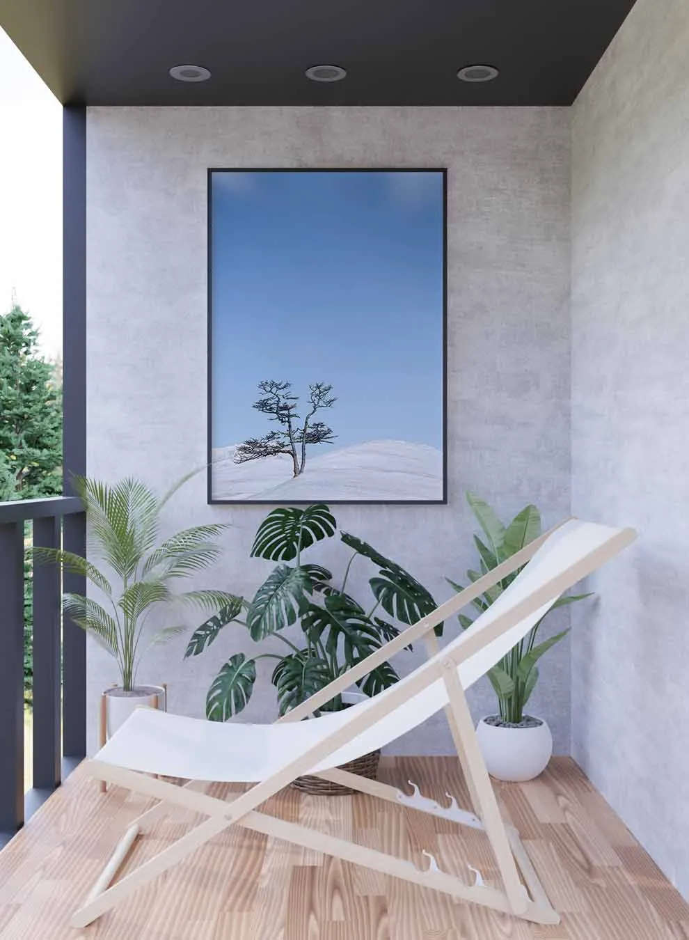 Canvas Wall Art Stretched Over Wooden Frame with Black Floating Frame