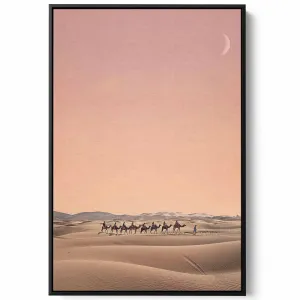 Canvas Wall Art Stretched Over Wooden Frame with Black Floating Frame