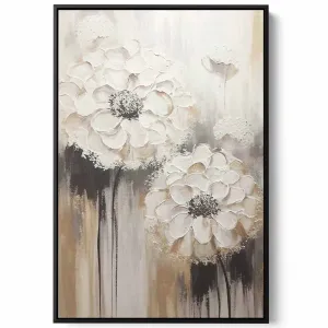 Canvas Wall Art Stretched Over Wooden Frame with Black Floating Frame