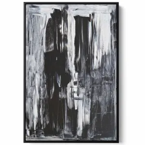 Canvas Wall Art Stretched Over Wooden Frame with Black Floating Frame