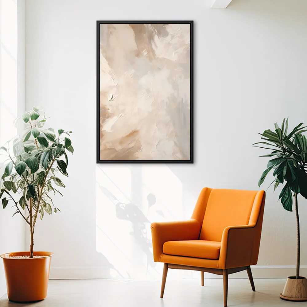 Canvas Wall Art Stretched Over Wooden Frame with Floating Frame and Brown Dust Painting CV4129
