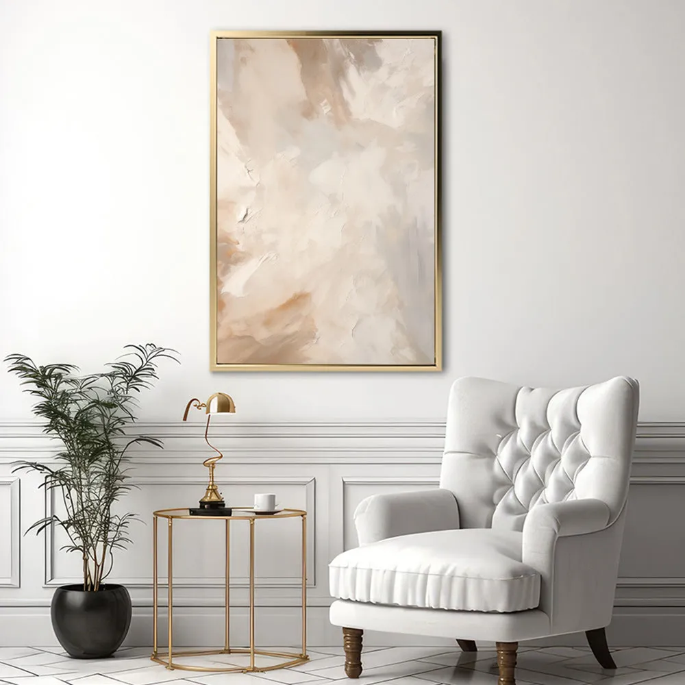 Canvas Wall Art Stretched Over Wooden Frame with Floating Frame and Brown Dust Painting CV4129