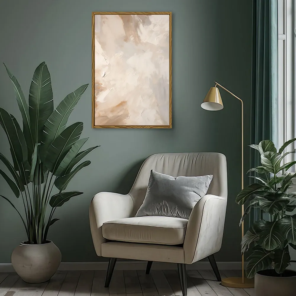 Canvas Wall Art Stretched Over Wooden Frame with Floating Frame and Brown Dust Painting CV4129
