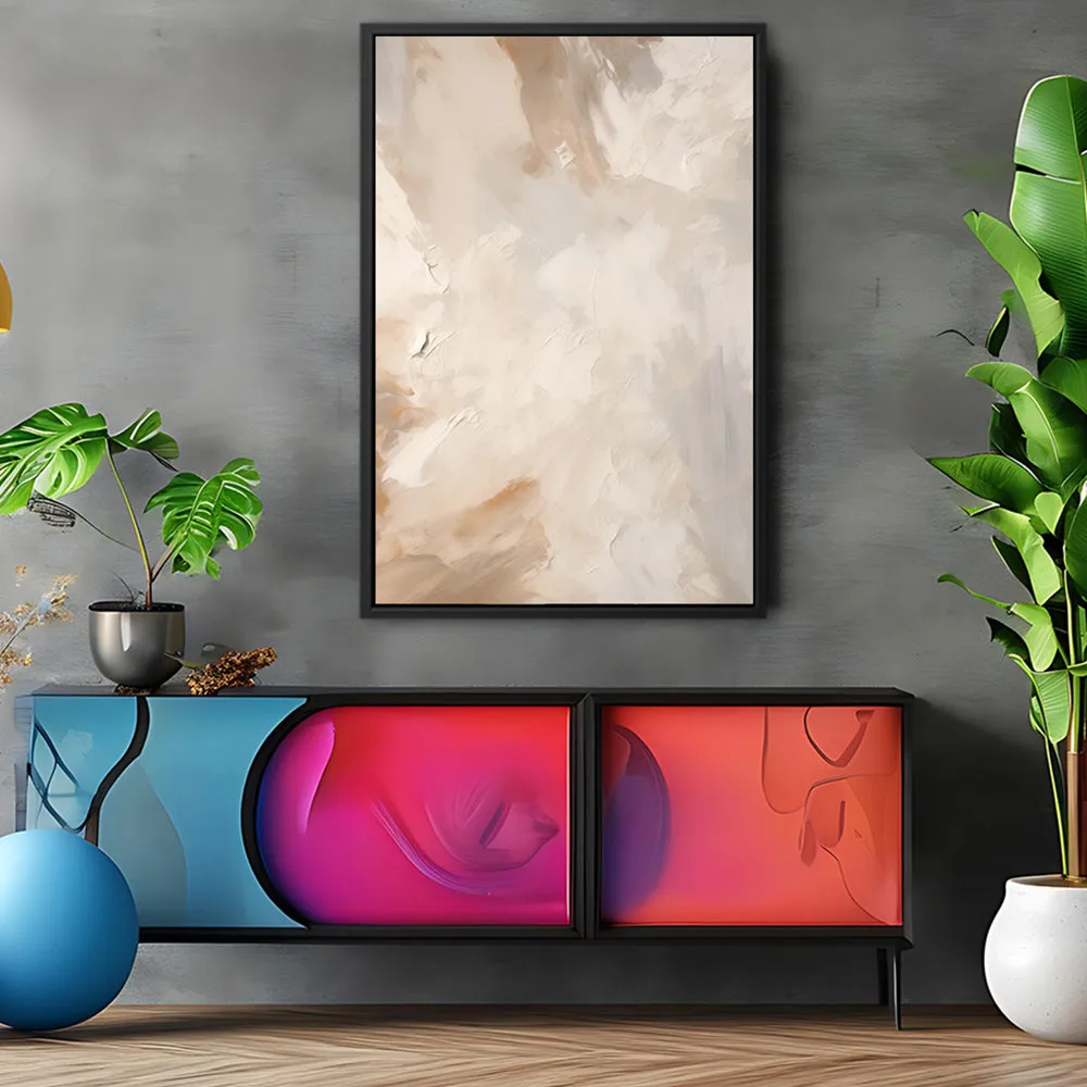 Canvas Wall Art Stretched Over Wooden Frame with Floating Frame and Brown Dust Painting CV4129