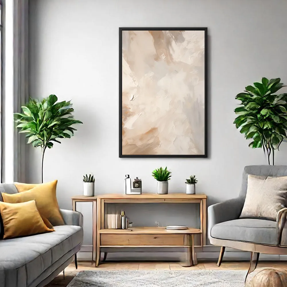 Canvas Wall Art Stretched Over Wooden Frame with Floating Frame and Brown Dust Painting CV4129