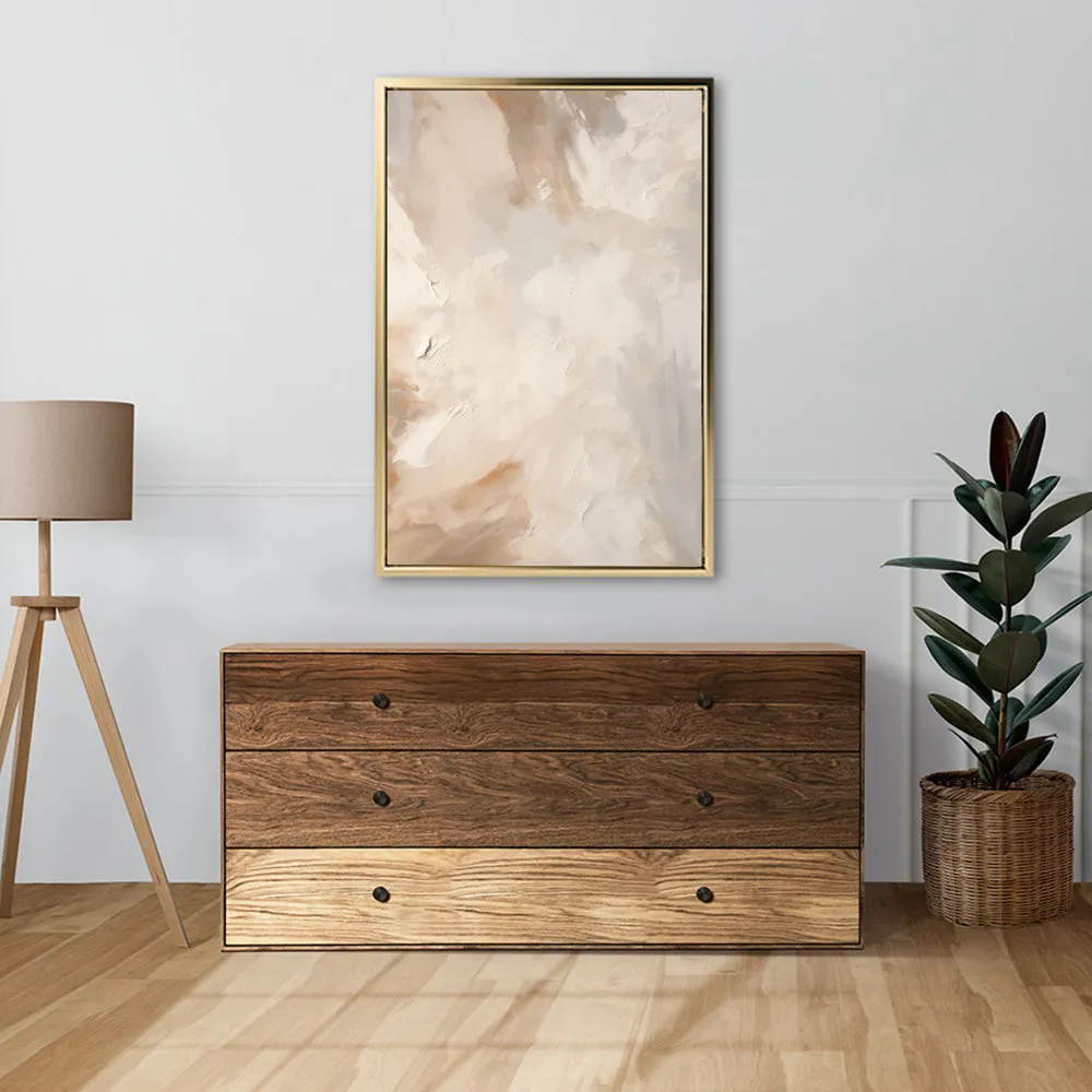 Canvas Wall Art Stretched Over Wooden Frame with Floating Frame and Brown Dust Painting CV4129
