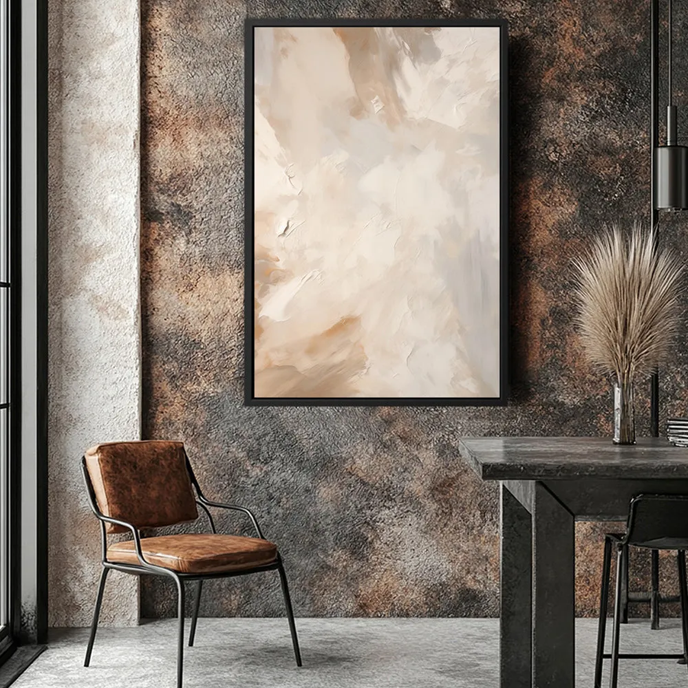 Canvas Wall Art Stretched Over Wooden Frame with Floating Frame and Brown Dust Painting CV4129