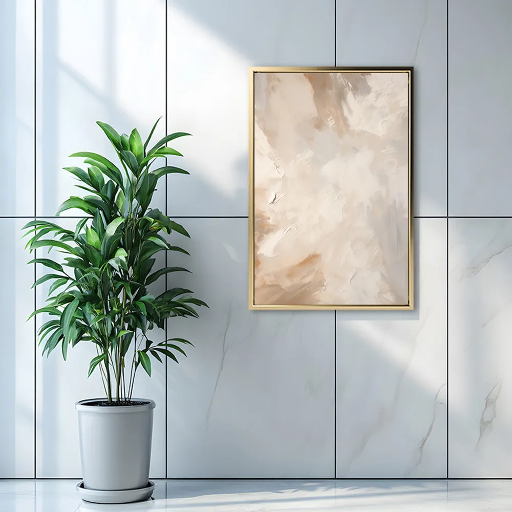 Canvas Wall Art Stretched Over Wooden Frame with Floating Frame and Brown Dust Painting CV4129