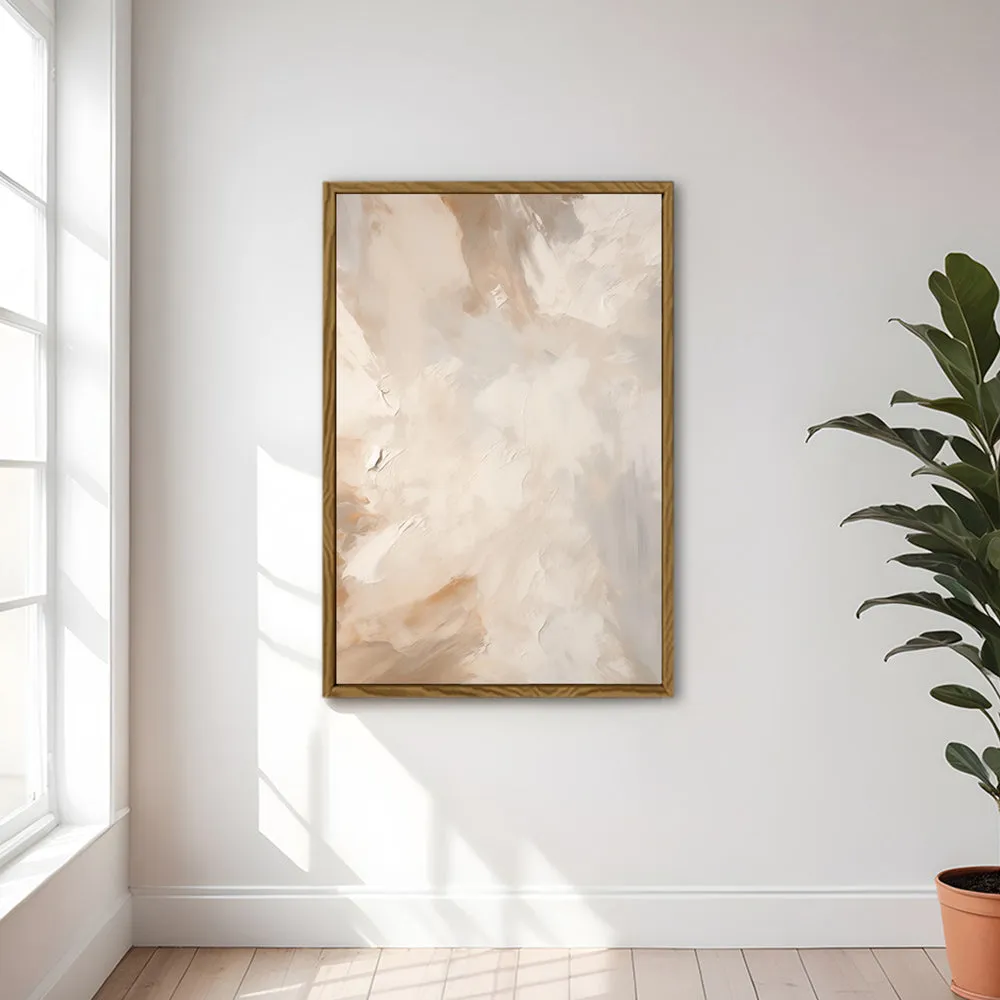 Canvas Wall Art Stretched Over Wooden Frame with Floating Frame and Brown Dust Painting CV4129