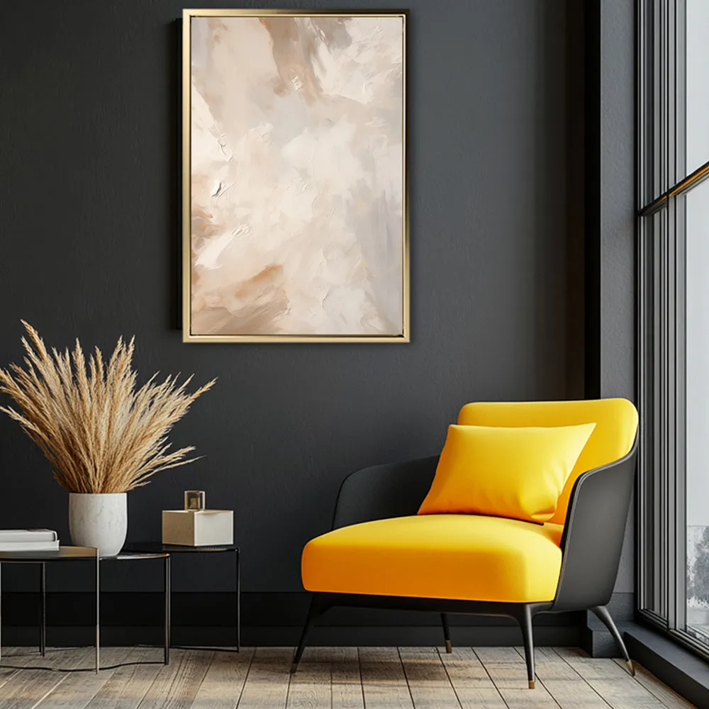 Canvas Wall Art Stretched Over Wooden Frame with Floating Frame and Brown Dust Painting CV4129