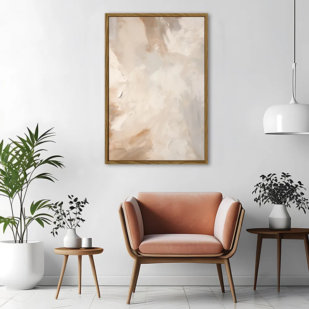 Canvas Wall Art Stretched Over Wooden Frame with Floating Frame and Brown Dust Painting CV4129