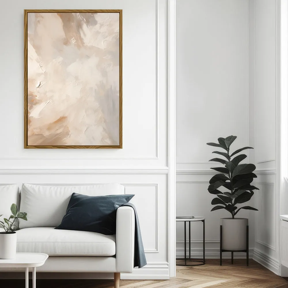 Canvas Wall Art Stretched Over Wooden Frame with Floating Frame and Brown Dust Painting CV4129
