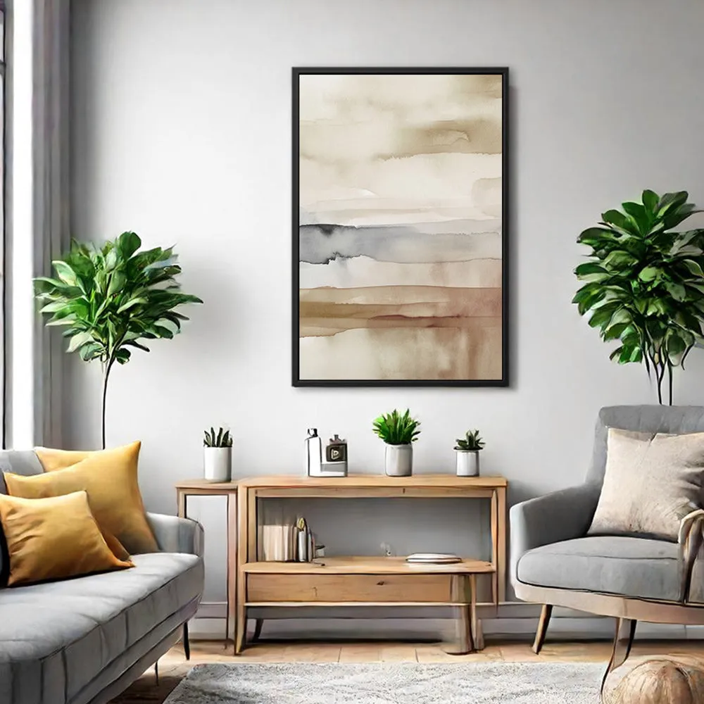 Canvas Wall Art Stretched Over Wooden Frame with Floating Frame and Brown Sky Painting CV4133