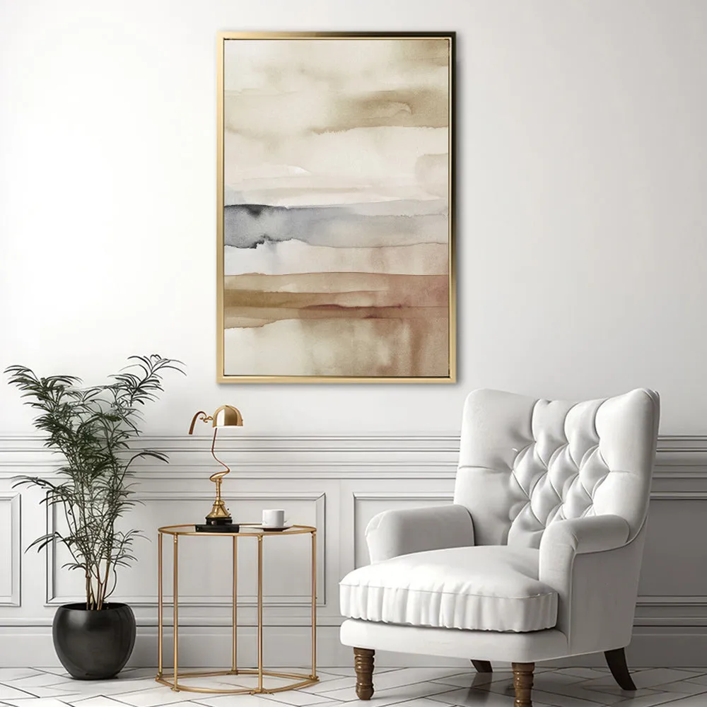 Canvas Wall Art Stretched Over Wooden Frame with Floating Frame and Brown Sky Painting CV4133