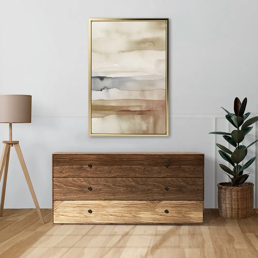 Canvas Wall Art Stretched Over Wooden Frame with Floating Frame and Brown Sky Painting CV4133