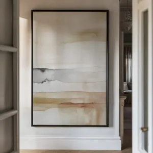 Canvas Wall Art Stretched Over Wooden Frame with Floating Frame and Brown Sky Painting CV4133