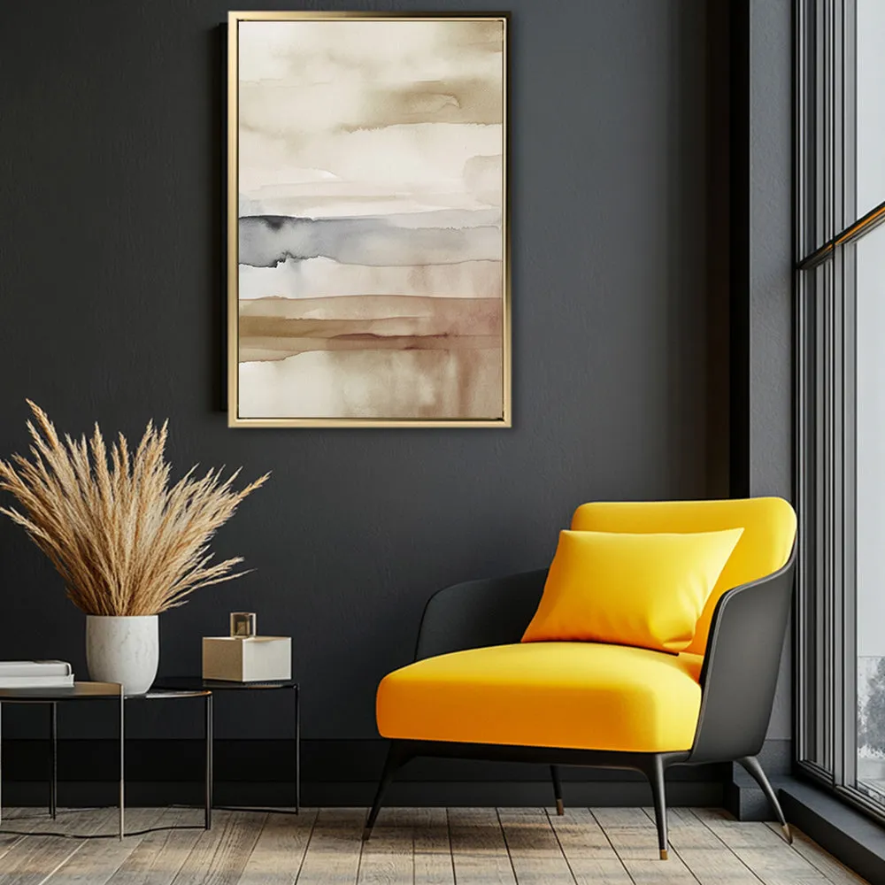 Canvas Wall Art Stretched Over Wooden Frame with Floating Frame and Brown Sky Painting CV4133