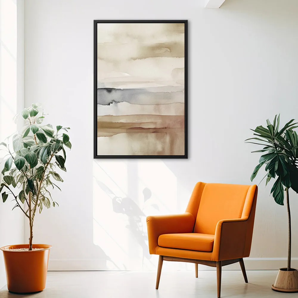 Canvas Wall Art Stretched Over Wooden Frame with Floating Frame and Brown Sky Painting CV4133